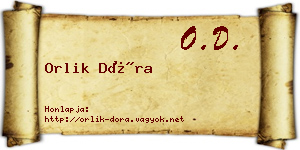 Orlik Dóra névjegykártya